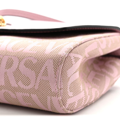 Versace Calfskin Canvas Allover La Medusa Crossbody Bag Pink 9 of 9