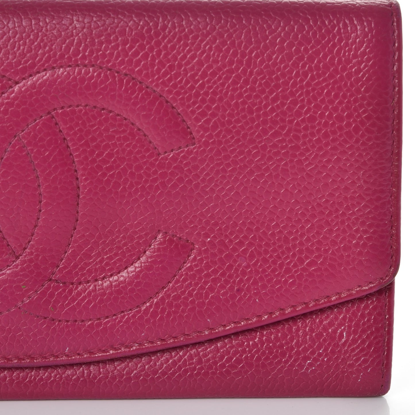 Caviar CC Flap Clutch Wallet Pink
