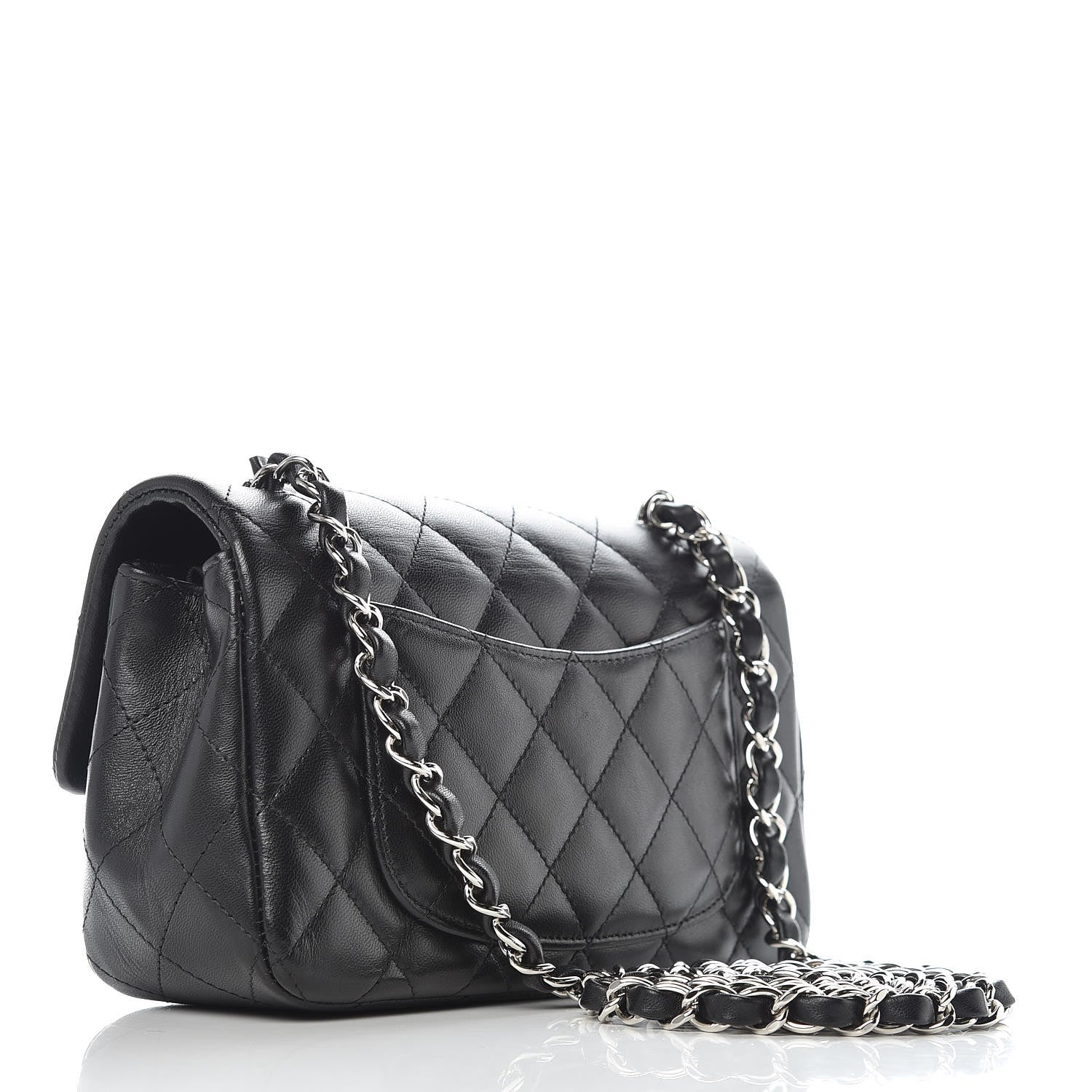 Chanel Lambskin Quilted Mini Rectangular Flap Black 3 of 9