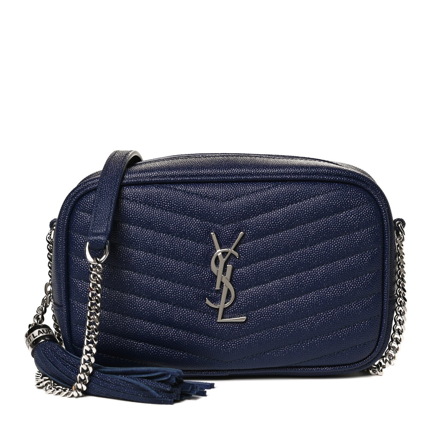 Saint Laurent Grain De Poudre Matelasse Monogram Mini Lou Camera Bag Denim 1 of 10