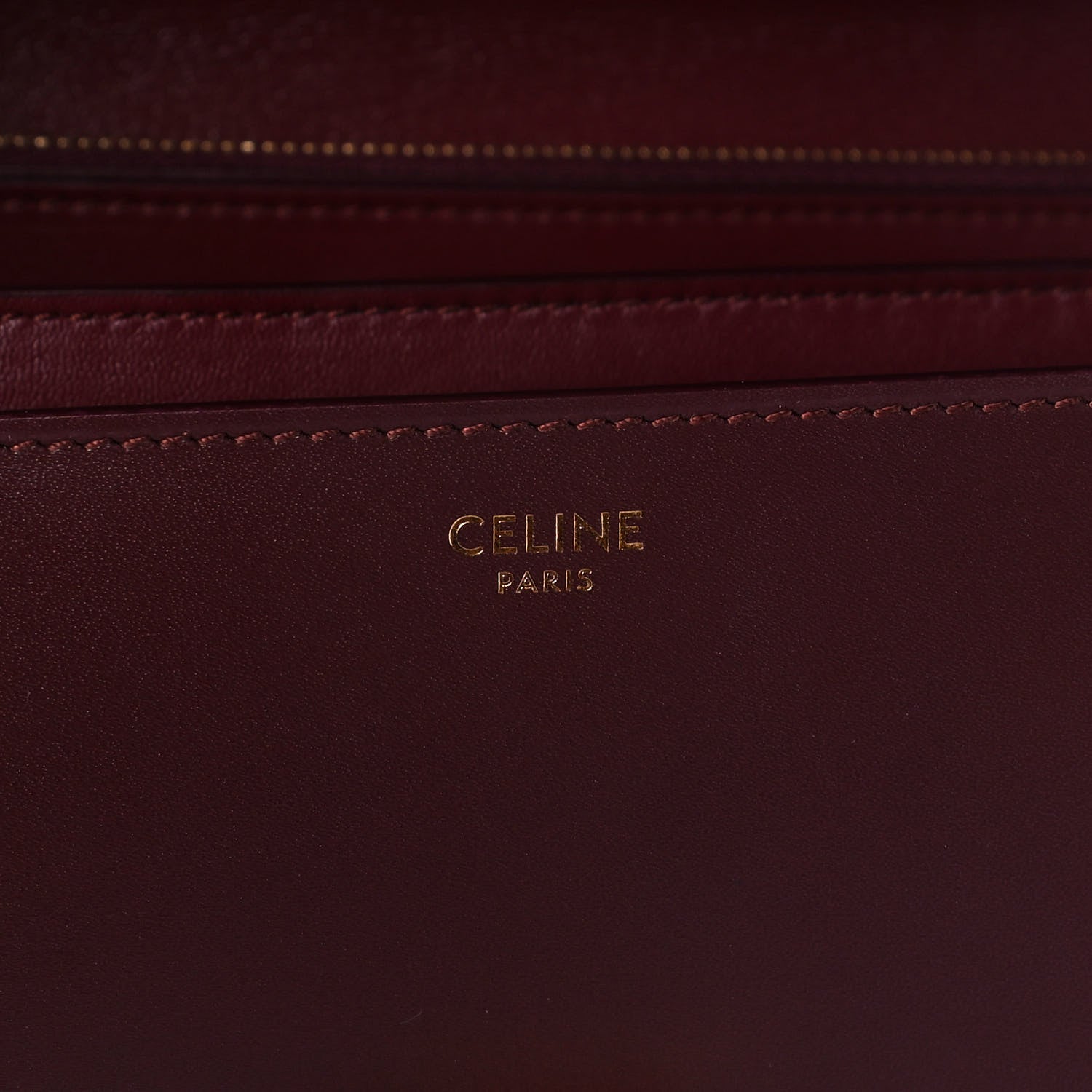 Celine Box Calfskin Medium Classic Box Flap Bag Burgundy 6 of 11