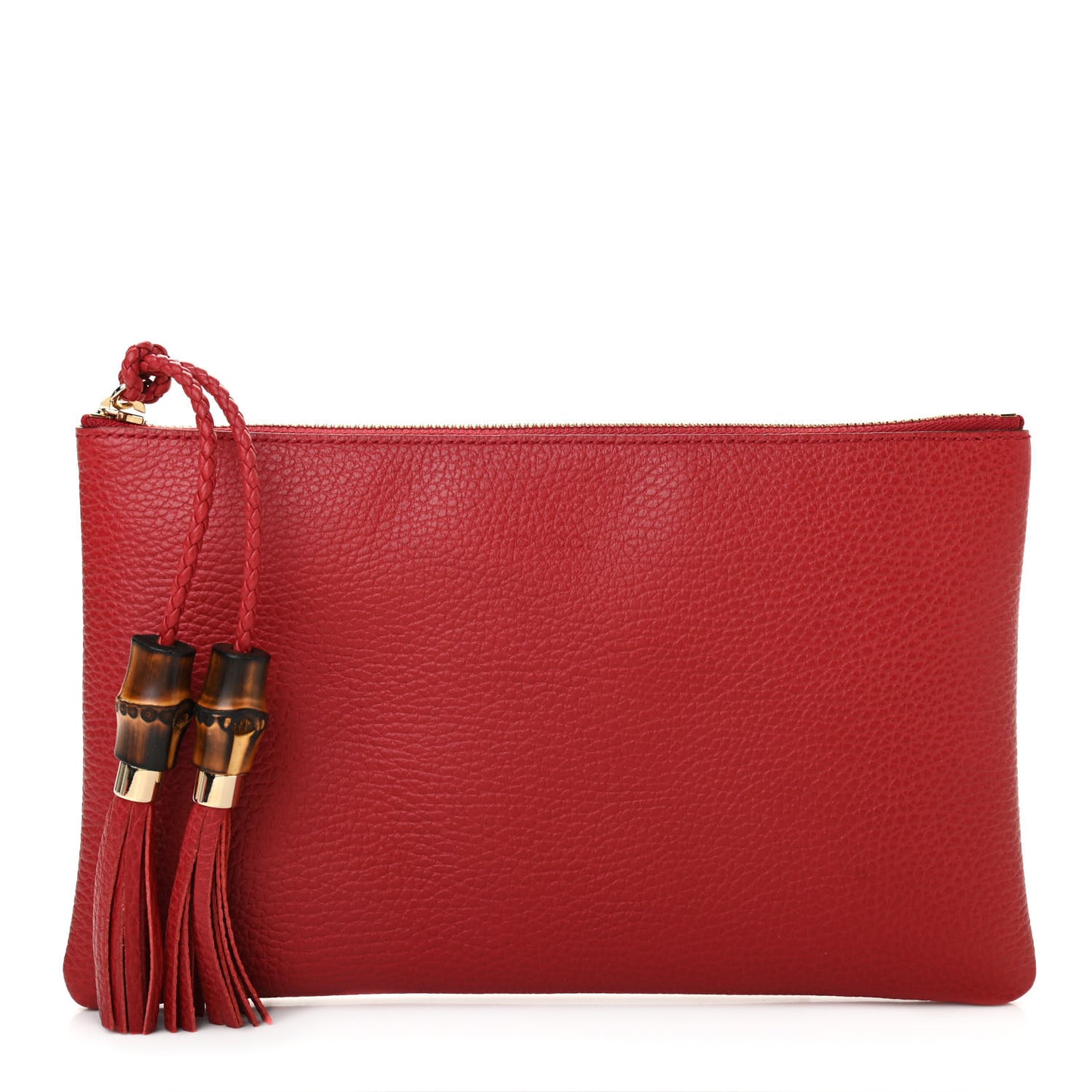 Calfskin Bamboo Clutch Red