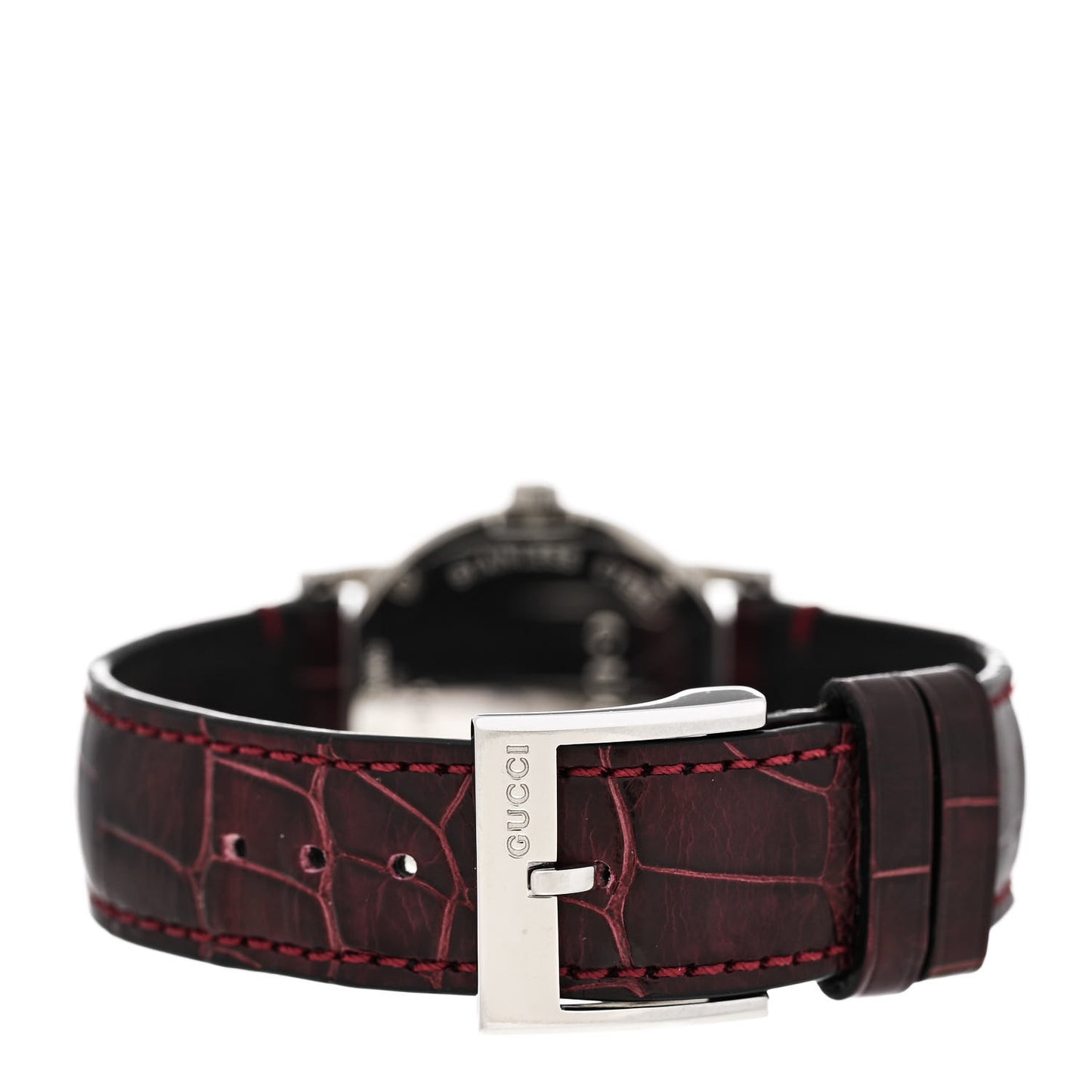 Stainless Steel Alligator 27mm 101L Quartz Watch Burgundy