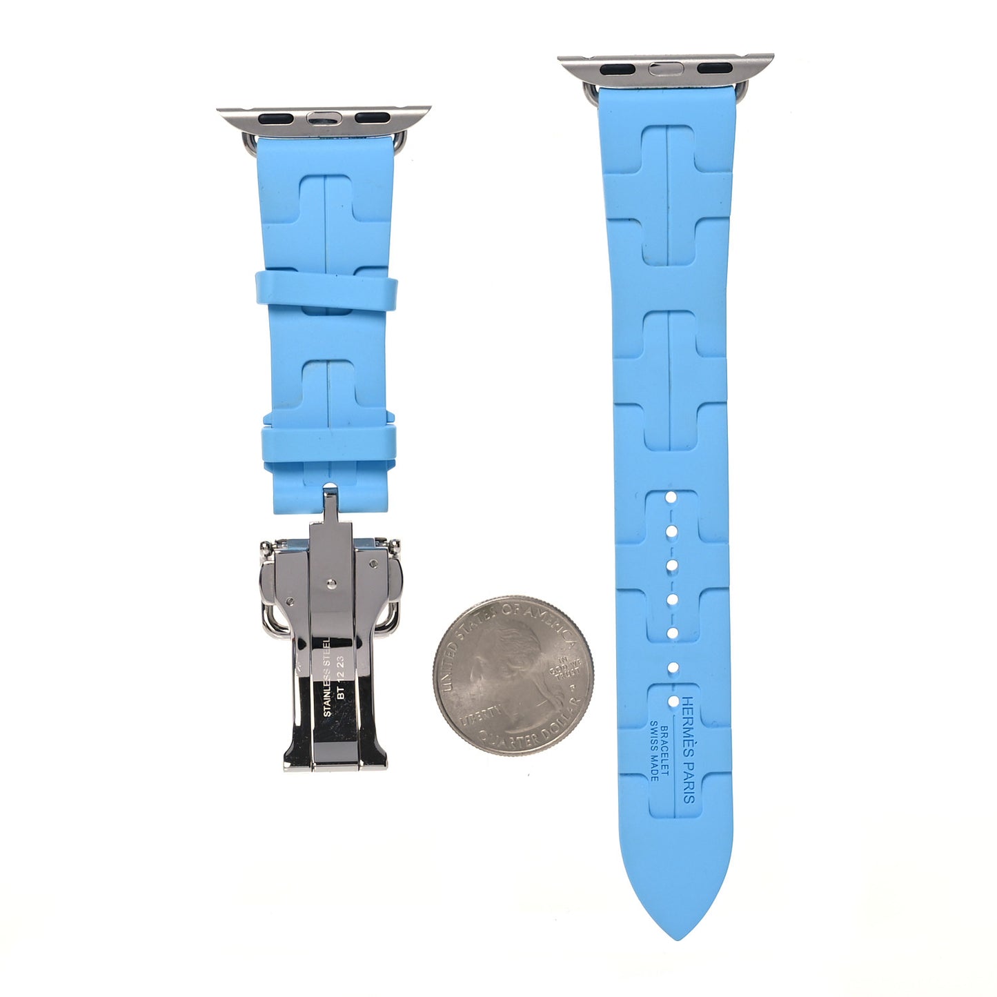 Rubber 41mm Deployment Buckle Kilim Apple Watch Single Tour Band  Bleu Celeste