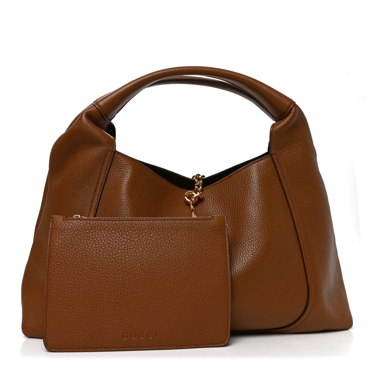 Gucci Grained Calfskin Softbit Maxi Shoulder Bag Brown 3 of 12
