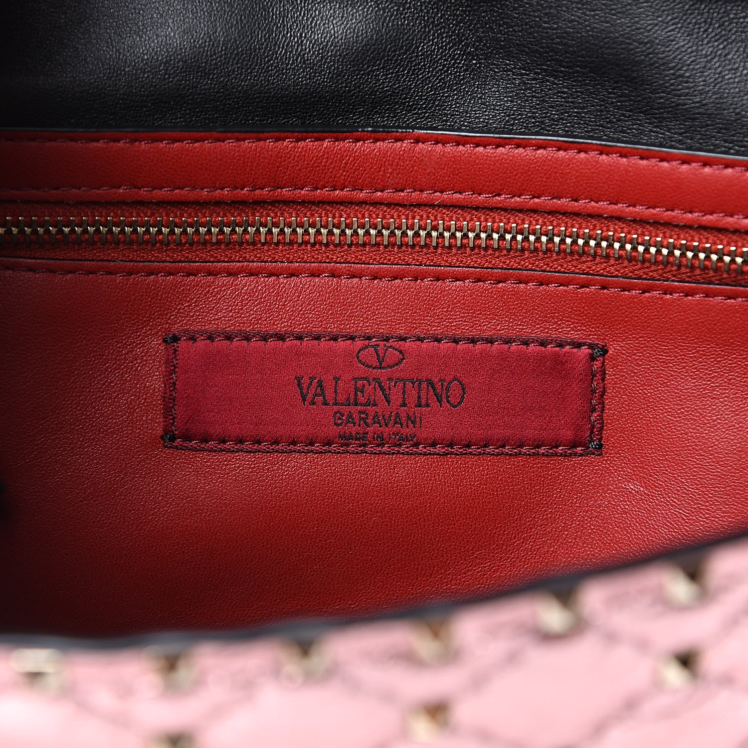 Valentino Garavani Metallic Wrinkled Lambskin Rockstud Spike Wallet on Chain Lipstick 6 of 10