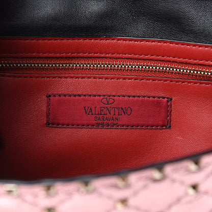 Valentino Garavani Metallic Wrinkled Lambskin Rockstud Spike Wallet on Chain Lipstick 6 of 10
