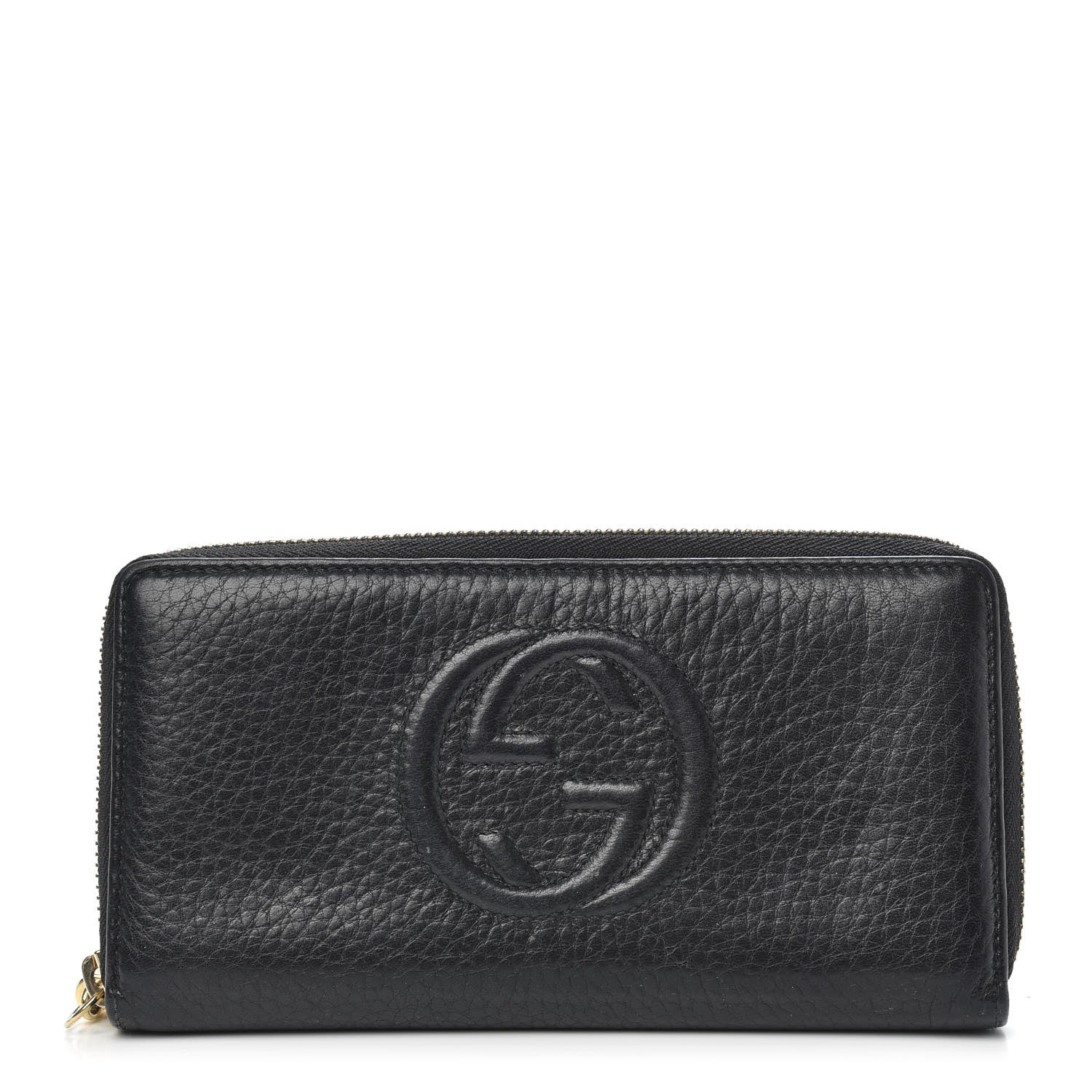 Gucci Pebbled Calfskin Soho Zip Around Wallet Black 1 of 9