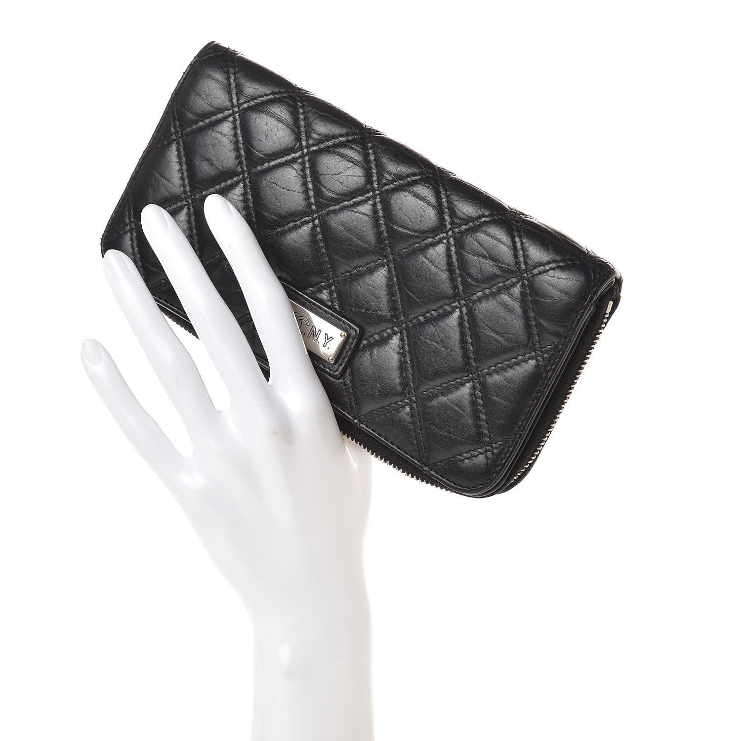 Chanel Aged Calfskin Quilted Paris New York PNY Wallet Black 2 of 8