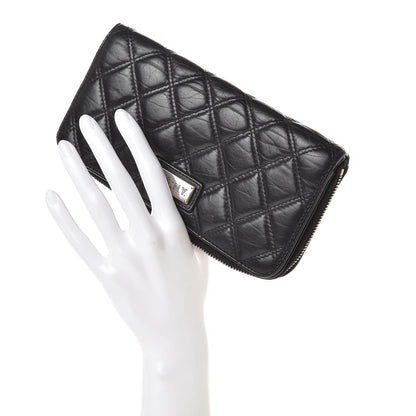 Chanel Aged Calfskin Quilted Paris New York PNY Wallet Black 2 of 8