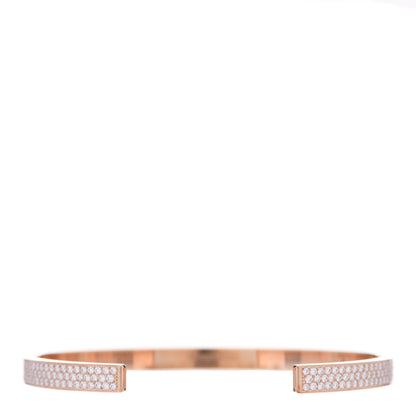 Hermes 18K Rose Gold Diamond Pave Kelly Clochette Cuff Bracelet ST 3 of 5