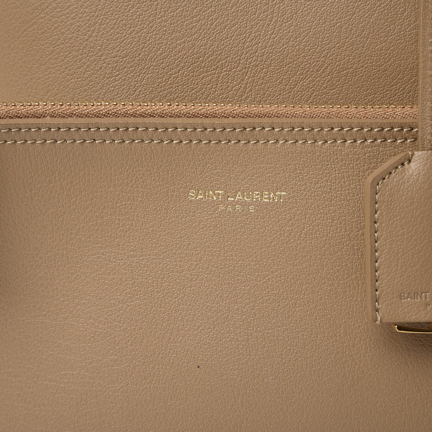 Saint Laurent Calfskin Large Shopping Tote Dark Beige 12 of 13