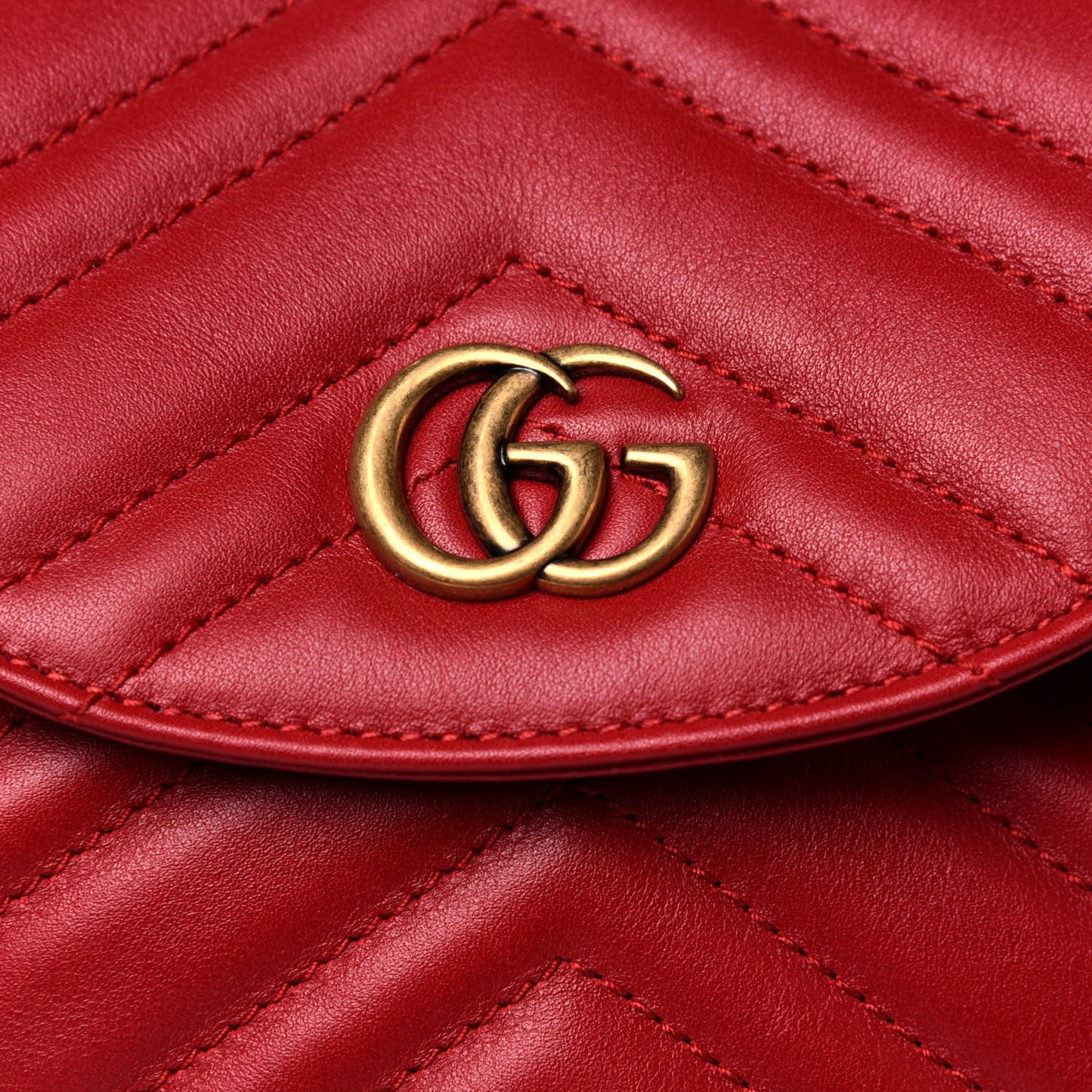 Calfskin Matelasse GG Marmont Flap Backpack Hibiscus Red