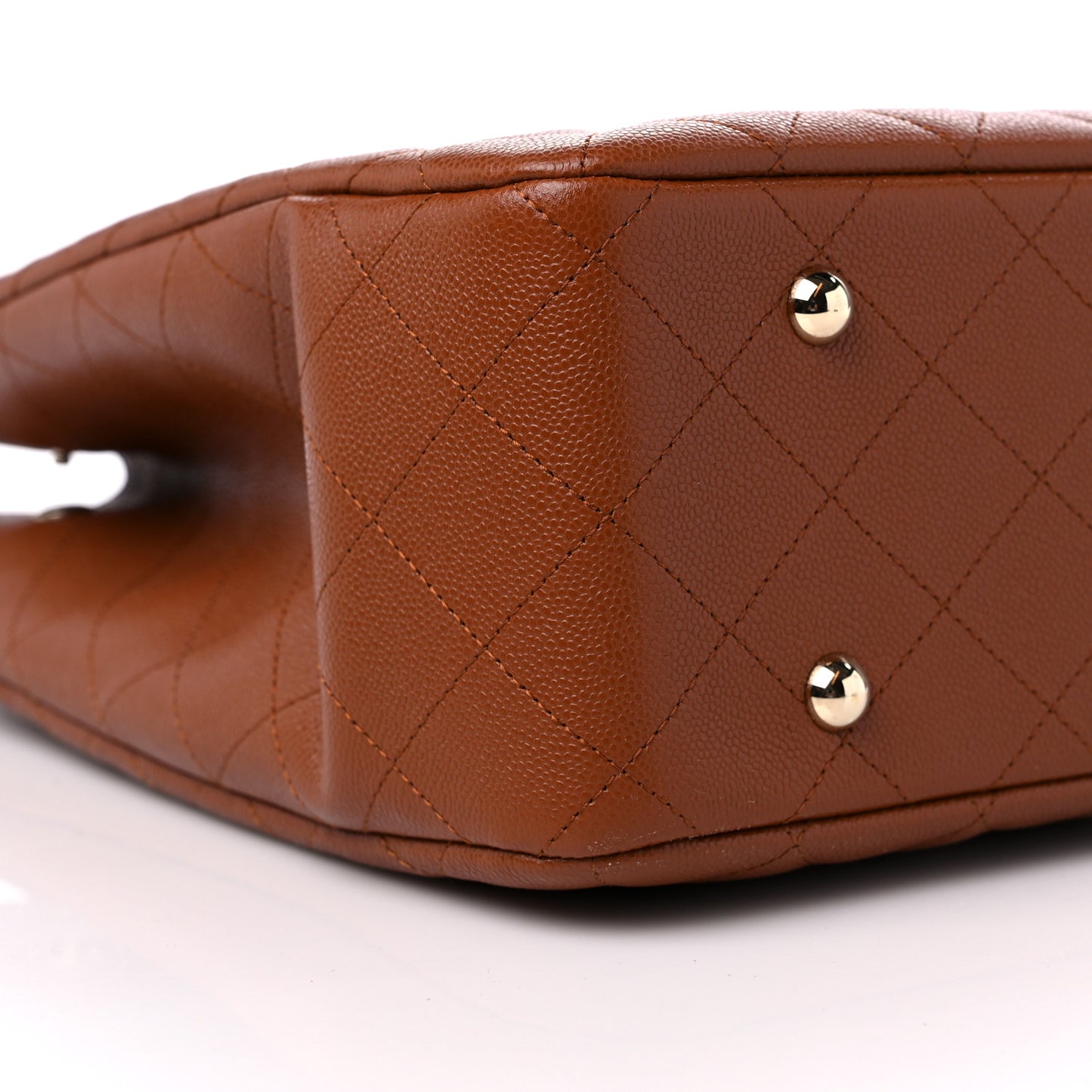 Caviar Quilted Large CC Shopping Tote Brown