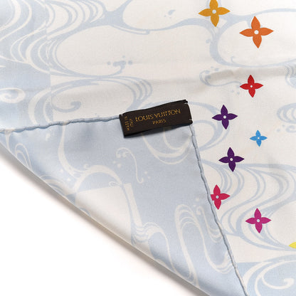 Louis Vuitton Silk Murakami Multicolor Panda Waves Scarf 6 of 6