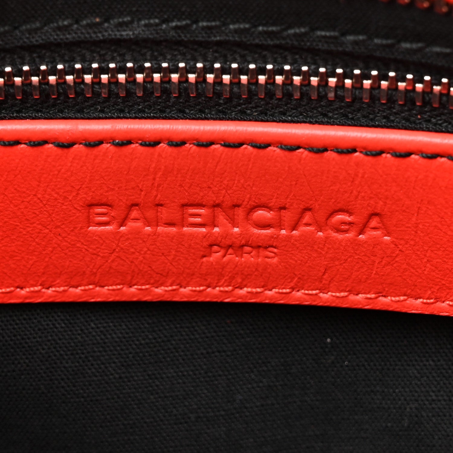 Balenciaga Matte Goatskin Rubber Covered Classic Hardware Mini City Rouge Coquelicot Rouge Braise 6 of 12