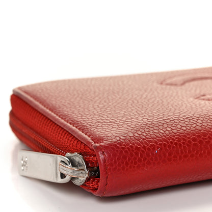 Chanel Caviar Large Timeless CC Zip Around Wallet Red 9 of 12