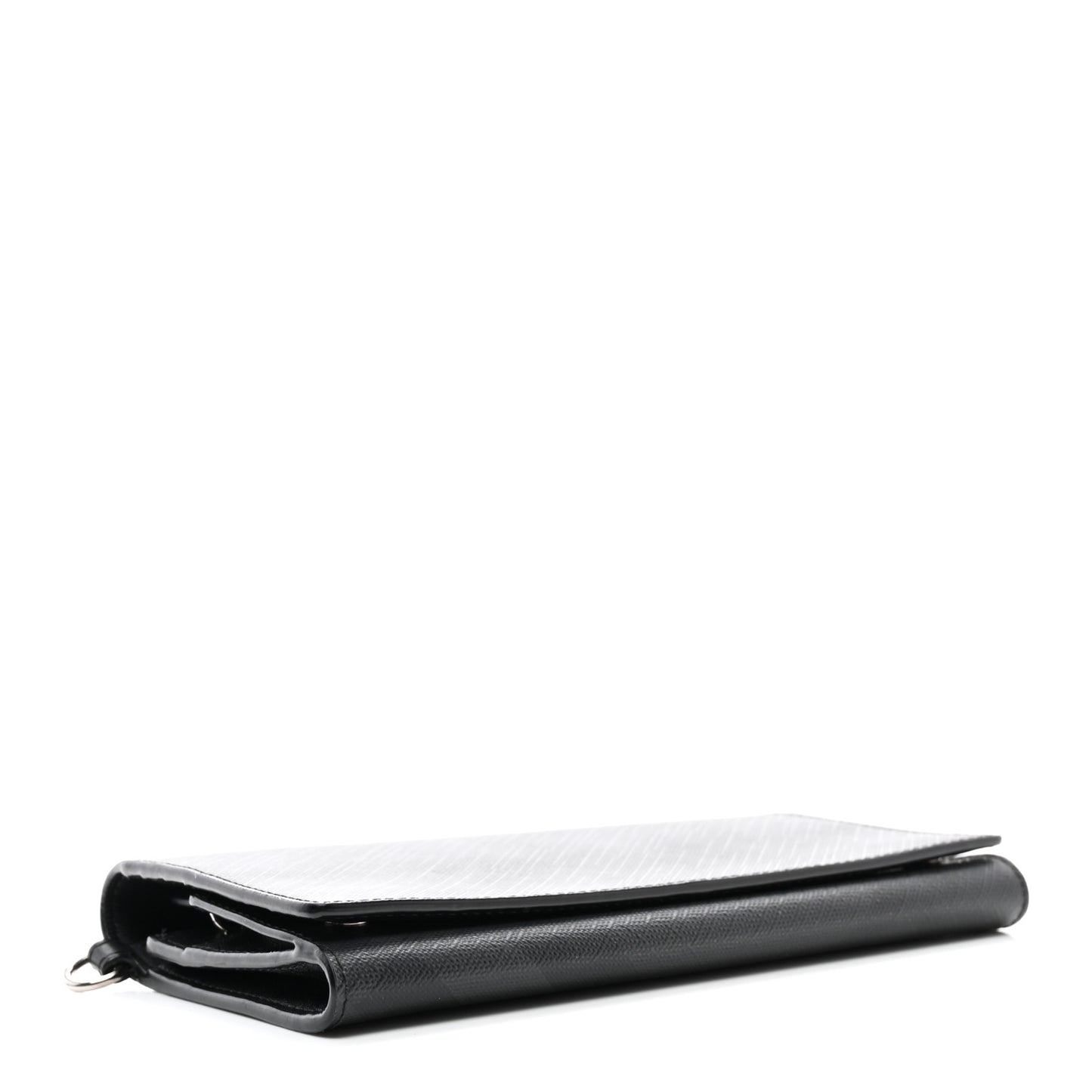 London Check Wallet with Detachable Strap Charcoal