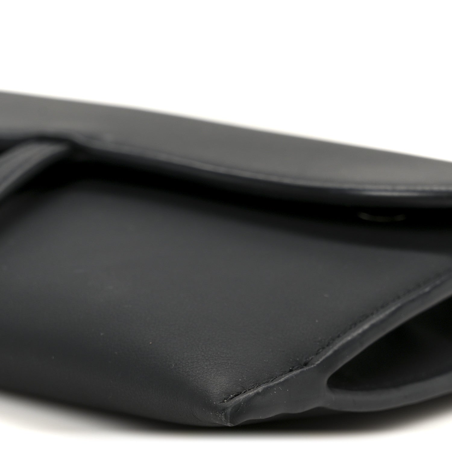 Christian Dior Ultra Matte Calfskin Saddle Chain Wallet Pouch Black 13 of 13