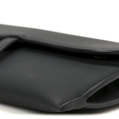 Christian Dior Ultra Matte Calfskin Saddle Chain Wallet Pouch Black 13 of 13