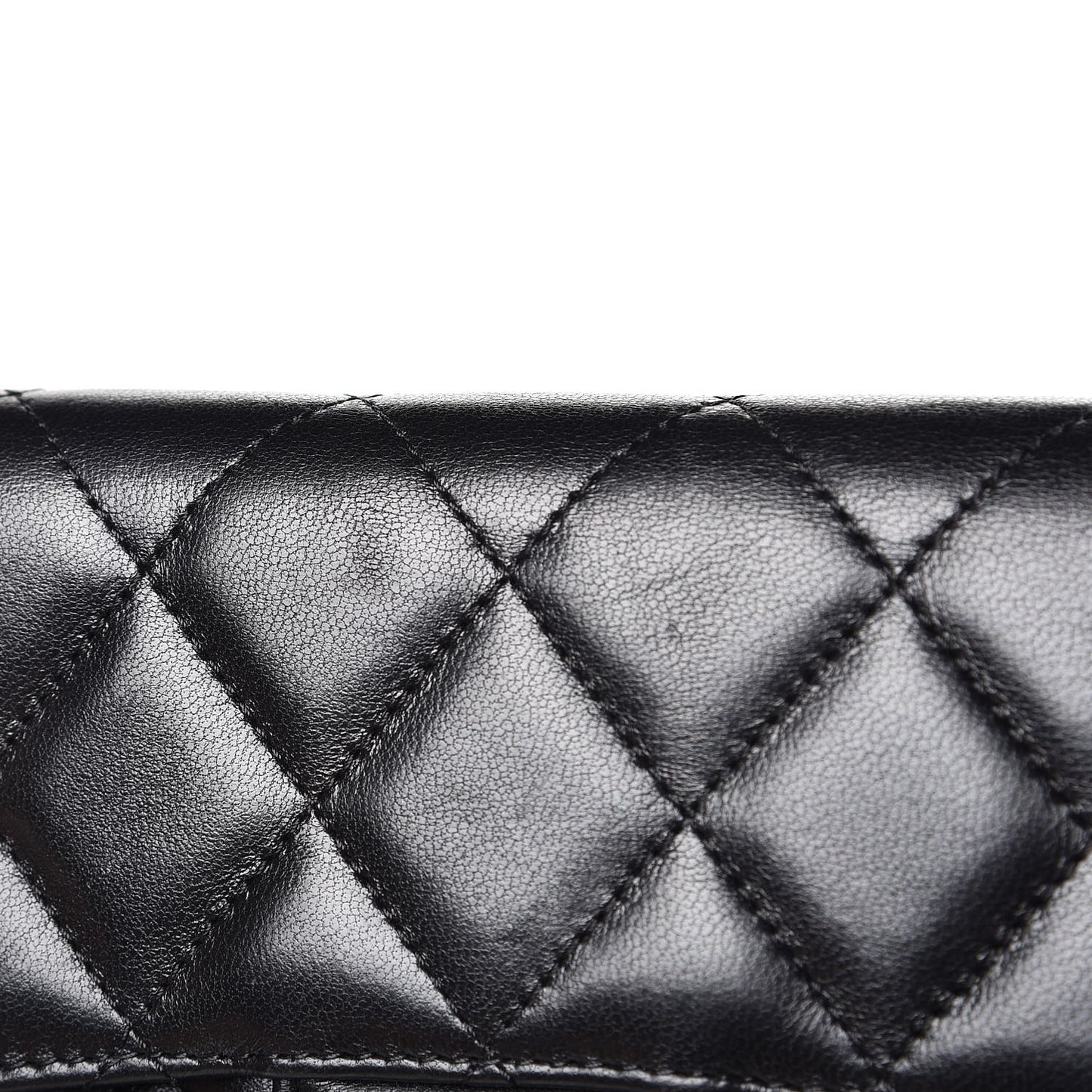 Lambskin Quilted Large Flap Wallet Black