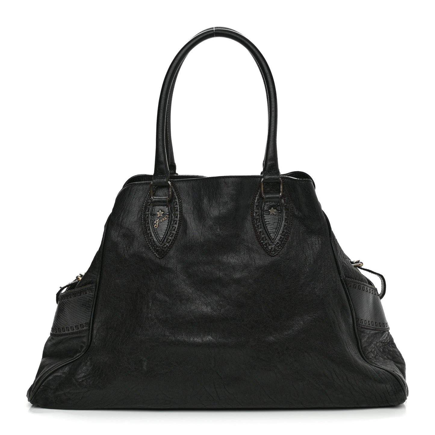 Distressed Lambskin Large Bag De Jour Tote Black
