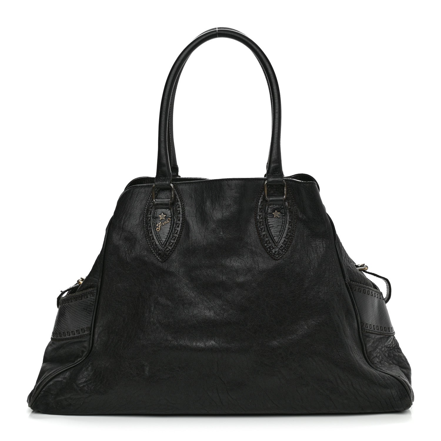 Fendi Distressed Lambskin Large Bag De Jour Tote Black 1 of 24