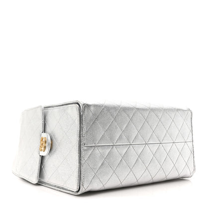 Chanel Metallic Caviar Quilted Medium Chanel 25 Handbag Silver 4 of 10