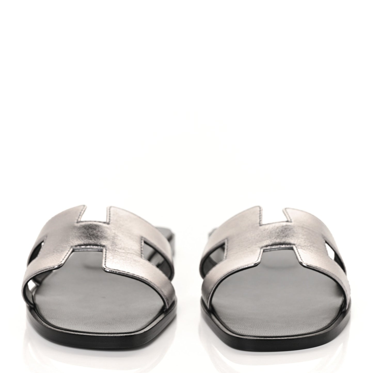 Metallic Nappa Oran Sandals 37 Argent