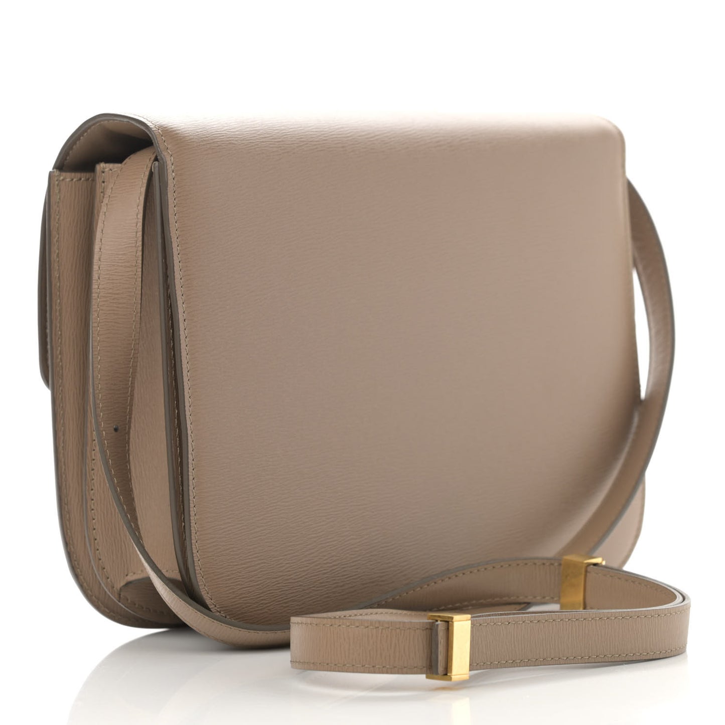 Liege Calfskin Medium Classic Box Flap Bag Taupe