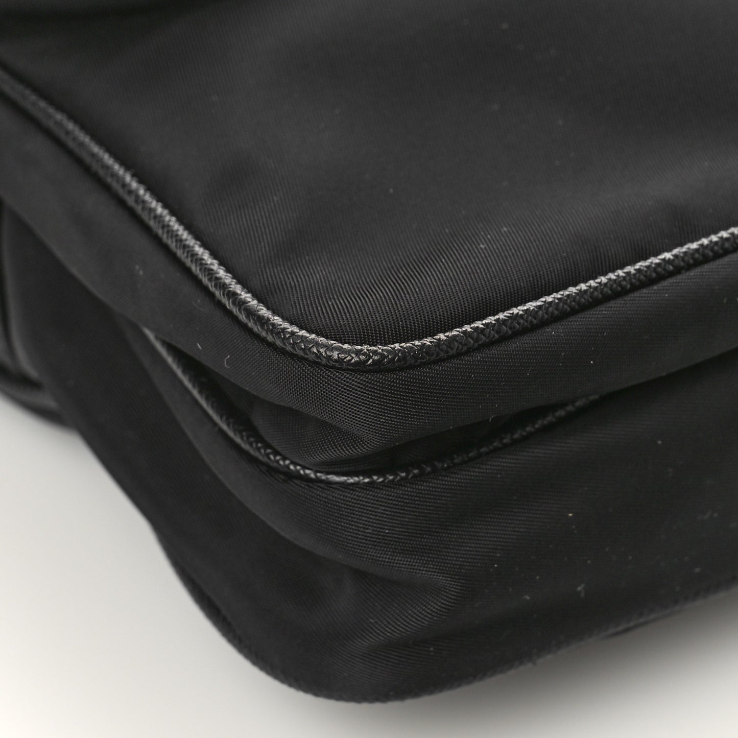 Re-Nylon Saffiano Pocket Single Snap Buckle Shoulder Bag Black