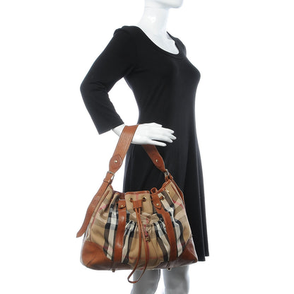 Burberry House Check Bridle Calfskin Hobo Brown 2 of 15