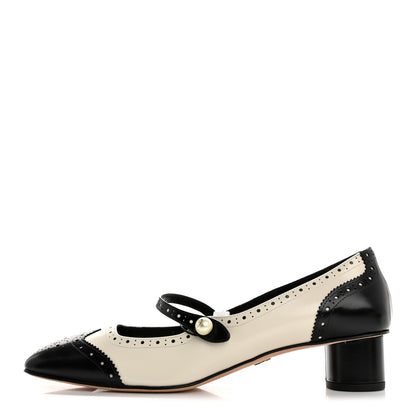Christian Dior Calfskin Spectadior Square Mary Jane Pumps 39.5 Black White 1 of 9