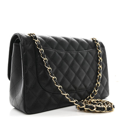 Chanel Caviar Quilted Jumbo Double Flap Black 3 of 10