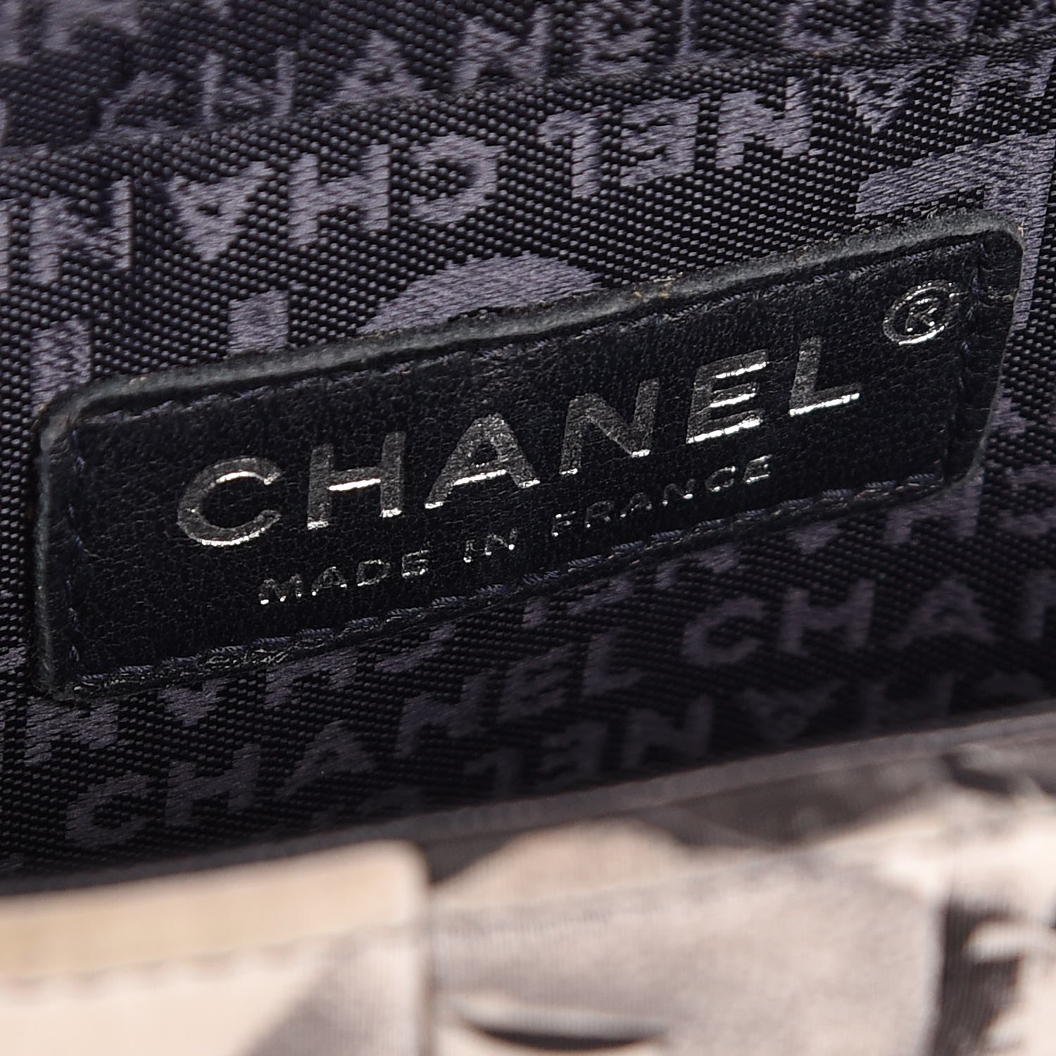 Chanel Lambskin Fabric Pleated Symbols Pochette Black 6 of 8