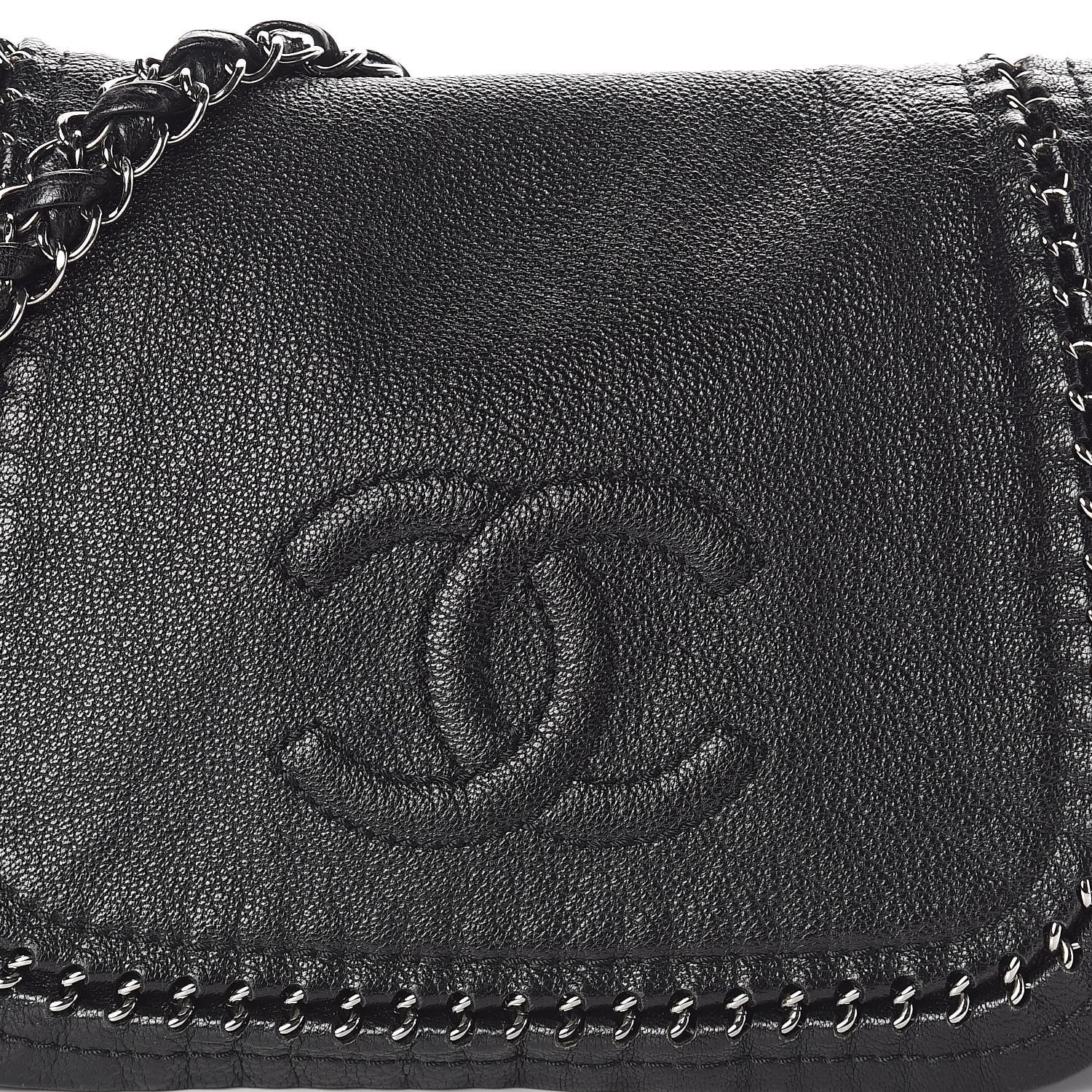 Chanel Metallic Goatskin Luxe Ligne Flap Black 7 of 11