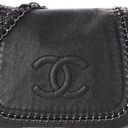 Chanel Metallic Goatskin Luxe Ligne Flap Black 7 of 11