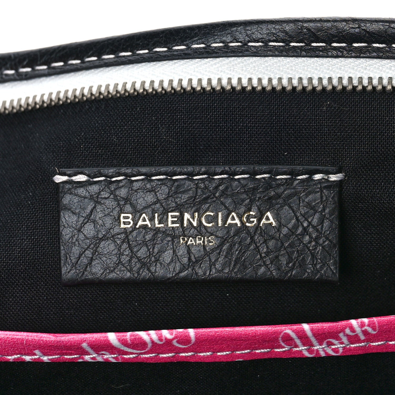 Balenciaga Agneau Arena NYC Mini Bazar Pouch Rose Black Gris Rouge 6 of 9