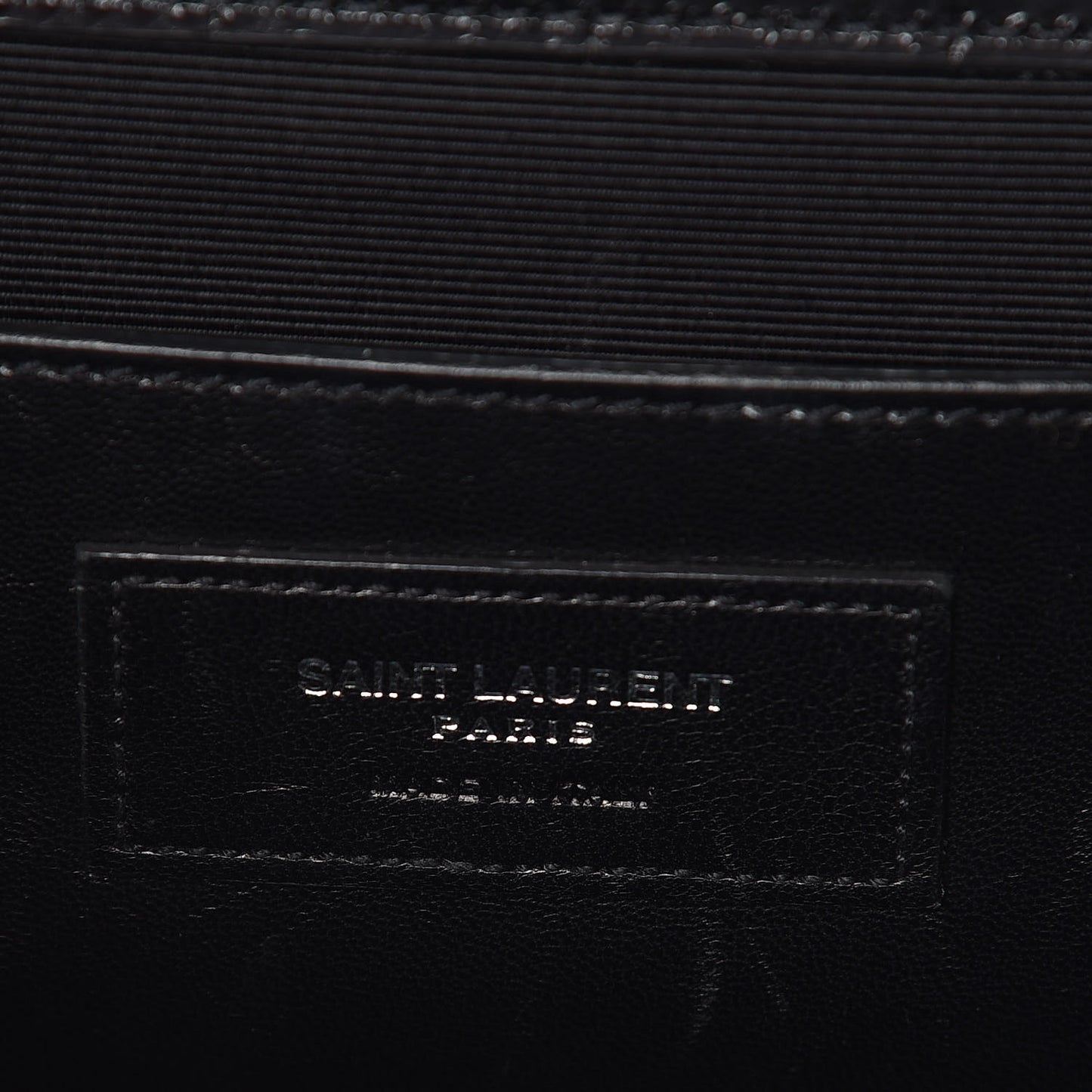 Calfskin Crocodile Embossed Medium Classic Monogram Kate Tassel Satchel Black