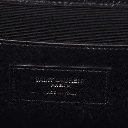 Saint Laurent Calfskin Crocodile Embossed Medium Classic Monogram Kate Tassel Satchel Black 7 of 12