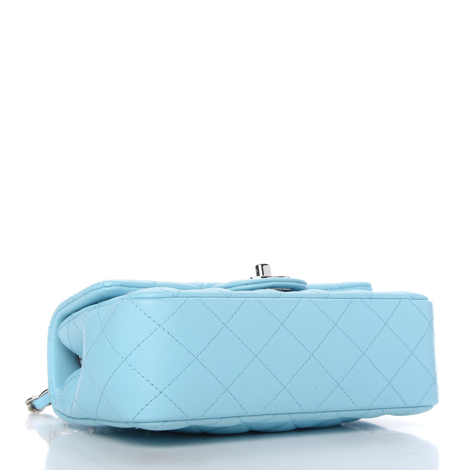 Chanel Lambskin Quilted Mini Rectangular Flap Light Blue 4 of 12