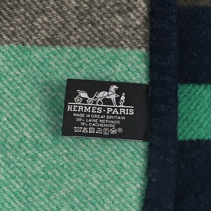 Hermes Wool Cashmere Avalon Enigmatic Blanket Navy 3 of 3