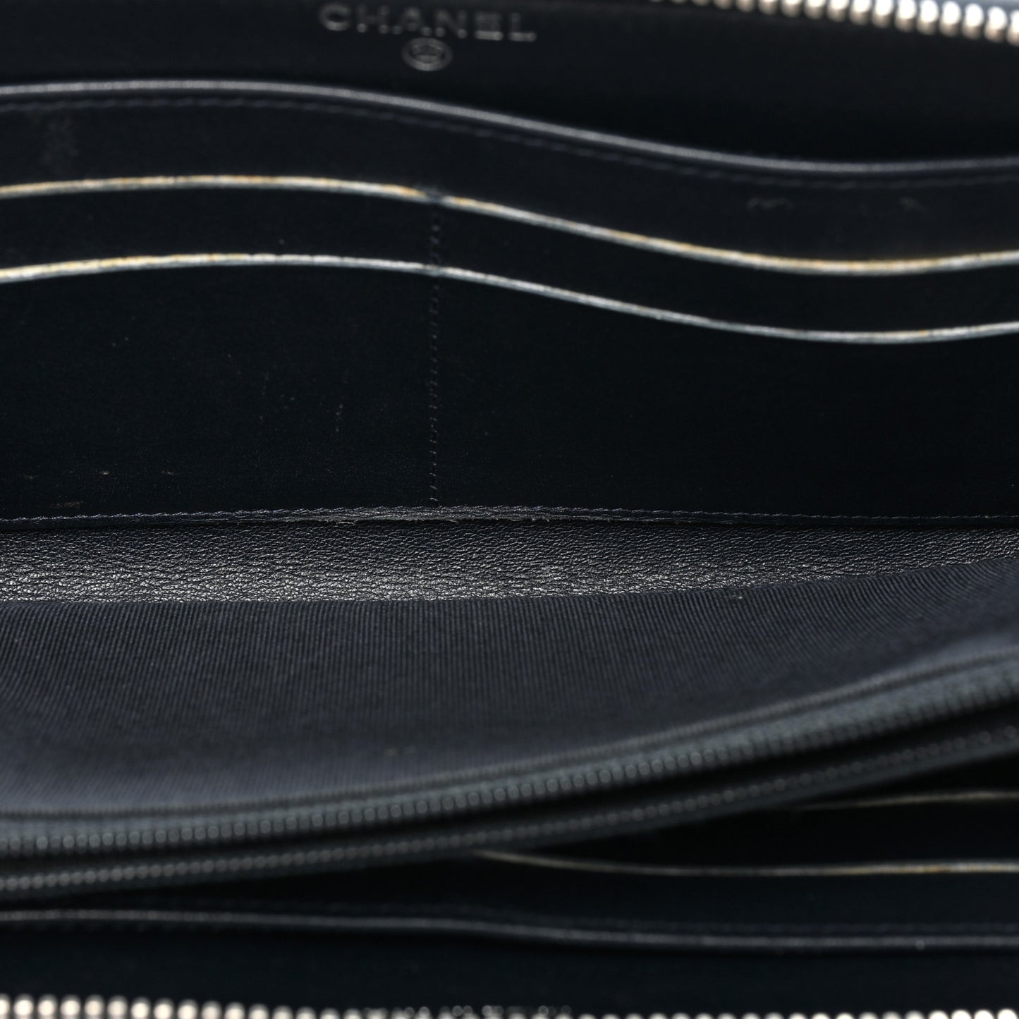 Caviar Quilted Large Gusset Zip Around Wallet Navy