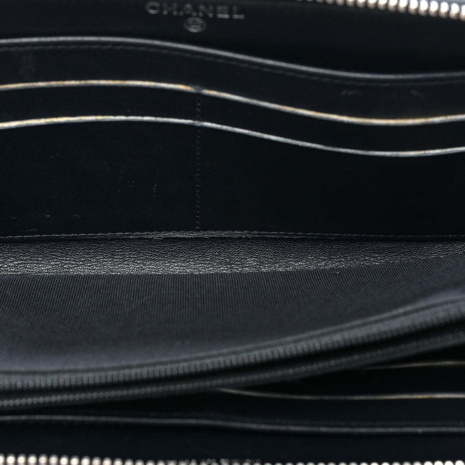 Chanel Caviar Quilted Large Gusset Zip Around Wallet Navy 5 of 22