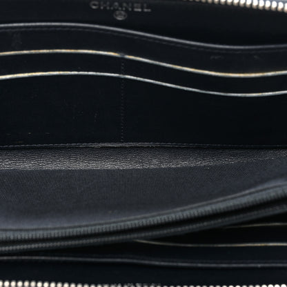 Chanel Caviar Quilted Large Gusset Zip Around Wallet Navy 5 of 22
