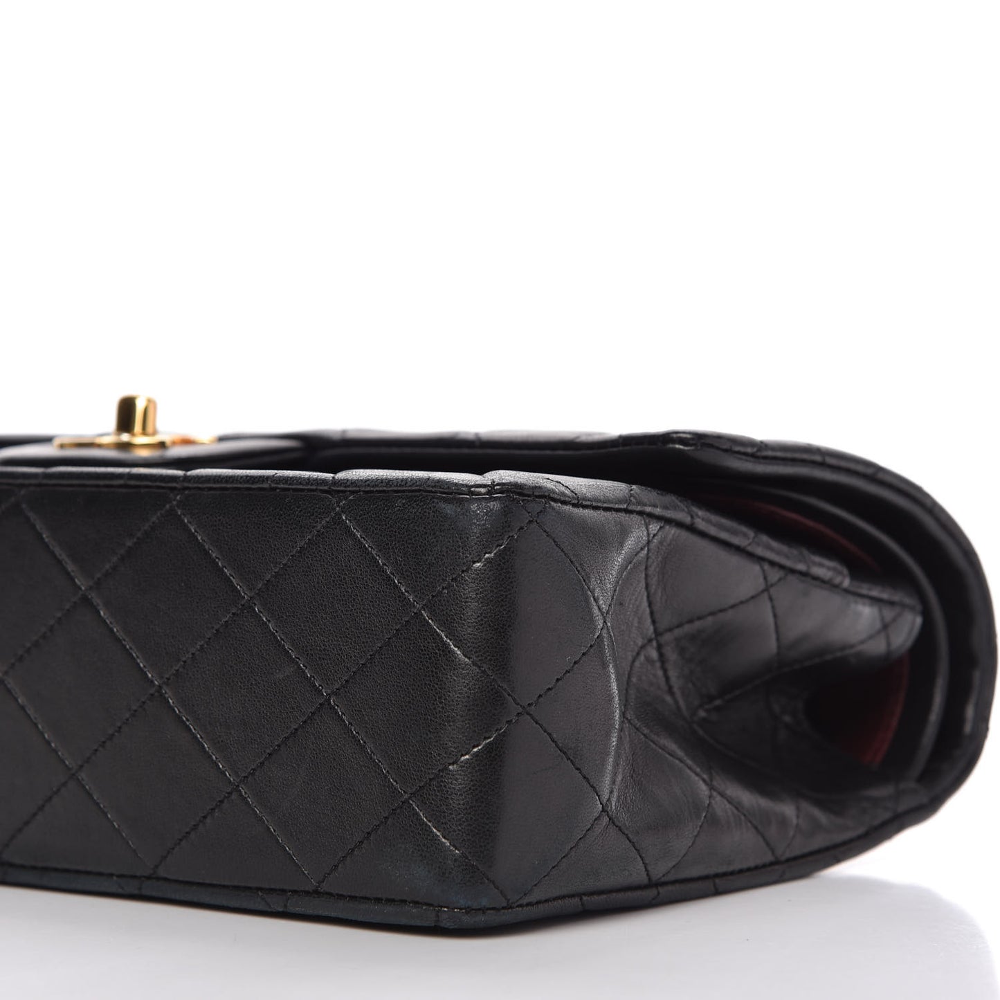 Lambskin Quilted Medium Double Flap Black