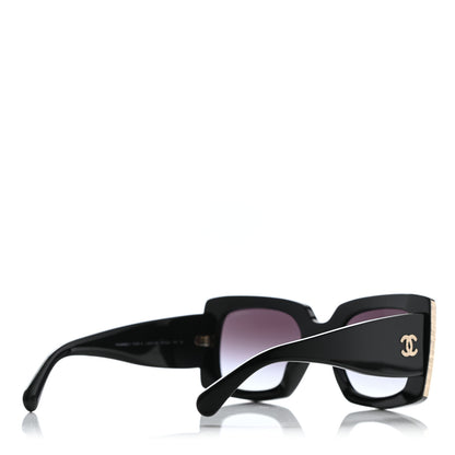 Chanel Acetate Rectangle Sunglasses 5435 Black 4 of 7