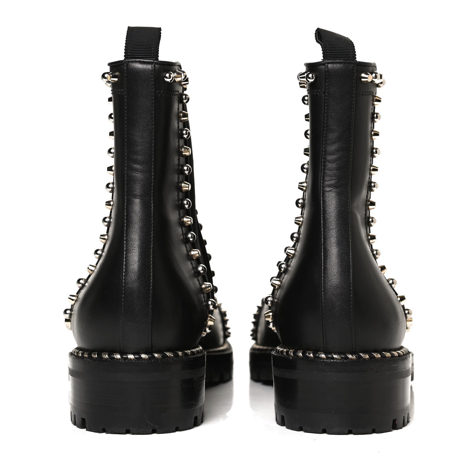 Christian Louboutin Calfskin Studded Chasse A Clou Flat Chelsea Boots 41 Black 6 of 11