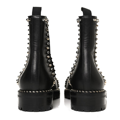Christian Louboutin Calfskin Studded Chasse A Clou Flat Chelsea Boots 41 Black 6 of 11