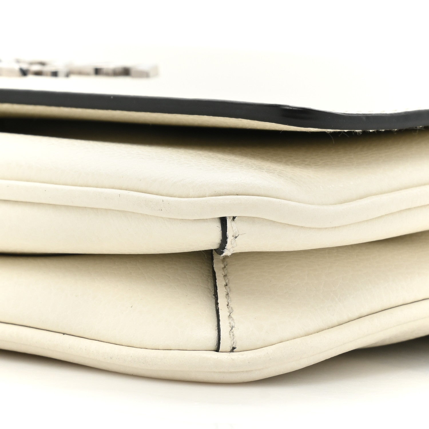 Prada Glace Calfskin Chain Crossbody Bag White 9 of 10